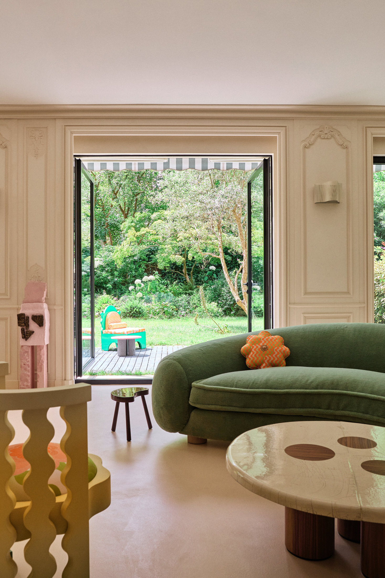 Uchronia Redefines Parisian Style: A Colorful Ode To Curves, Textiles &Amp; Shaped Rugs.