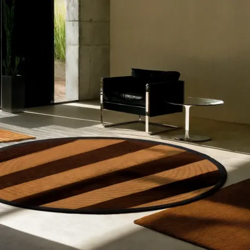 Hot Chocolate Round Rug | Brown Round Rug | Tapis Studio