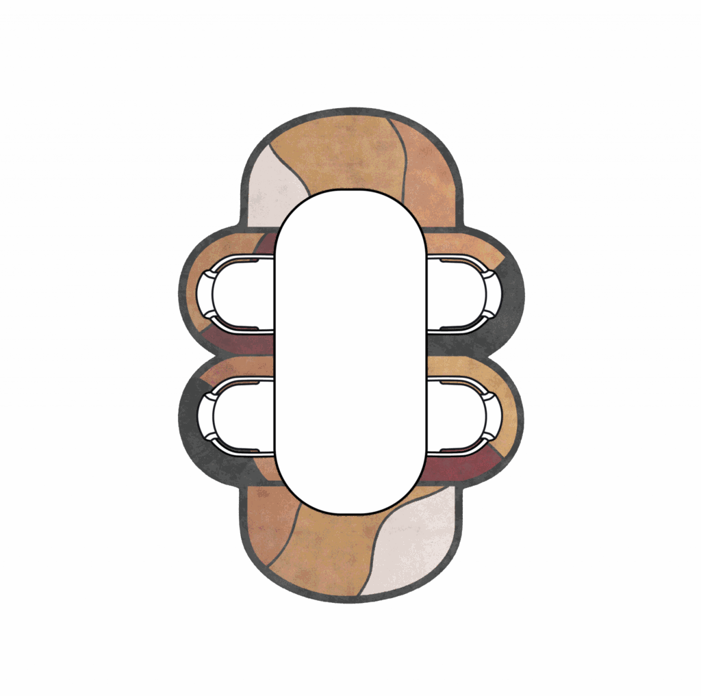Medium Brown Rug With A Table And Chairs