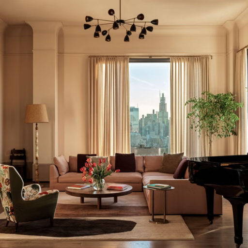 Living Room With A Neutral Palette And Modern Furniture, Exemplifying Contemporary Interior Design.