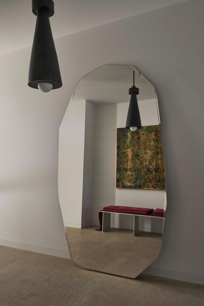 A Journey Through Contemporary Design: Inside a Toorak Home, mirror at a hallway