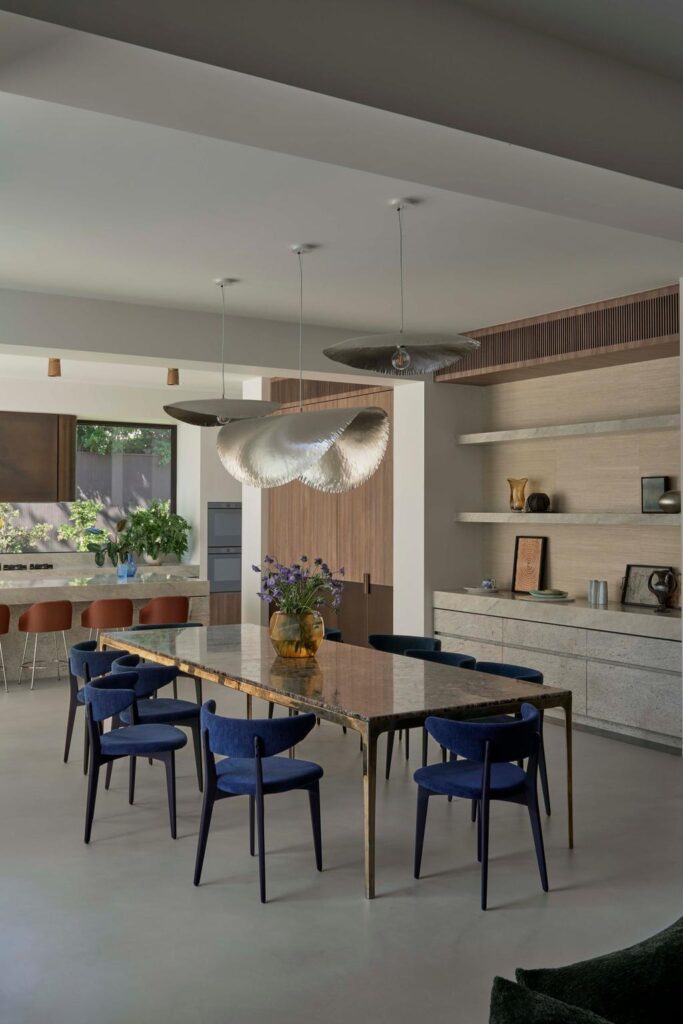 A Journey Through Contemporary Design: Inside a Toorak Home , kitchen and dining area