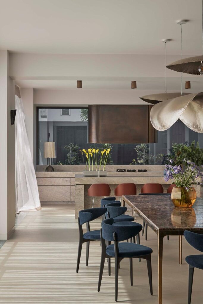 A Journey Through Contemporary Design: Inside a Toorak Home , kitchen and dining area
