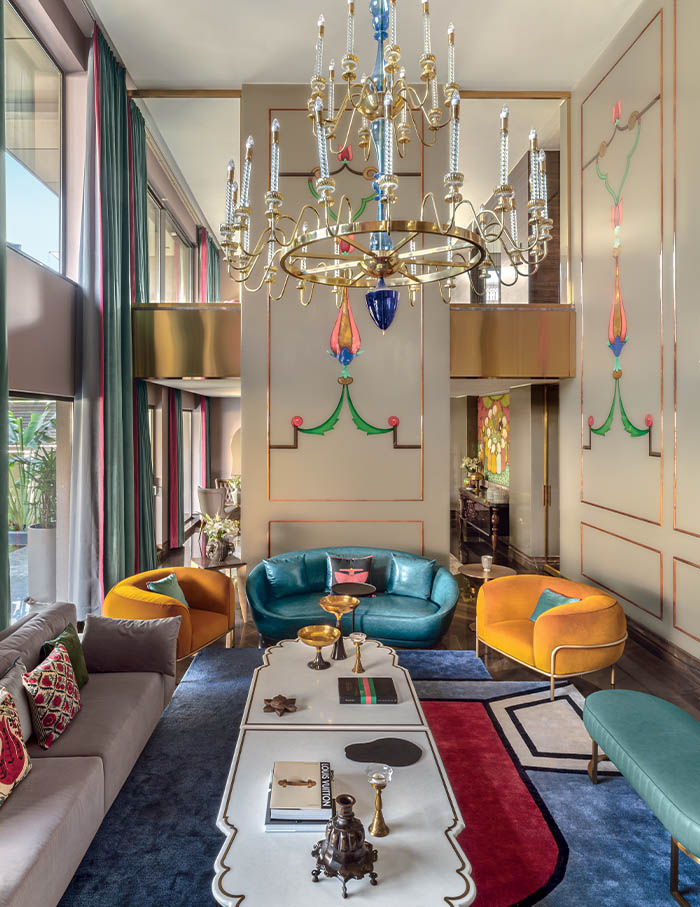 Contemporary Rugs: Redefining Modern Indian Interiors, Living Room With Spacious Windows, Design Rug And Furniture