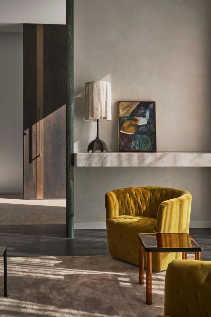 A Journey Through Contemporary Design: Inside a Toorak Home , living room with design jfurniture