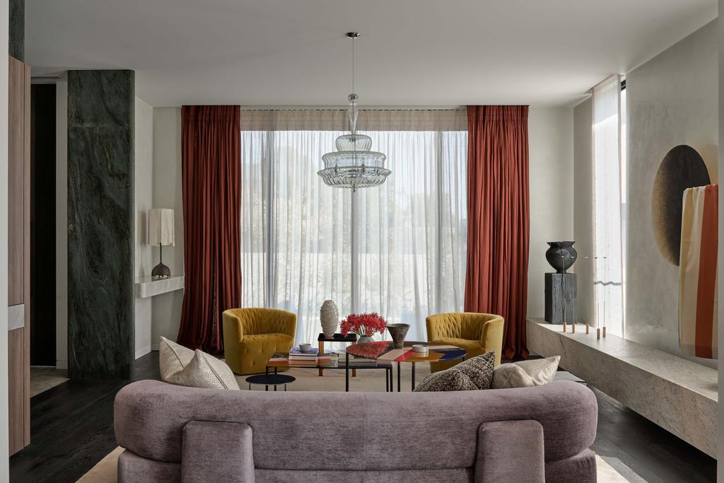 A Journey Through Contemporary Design: Inside a Toorak Home , living room 
