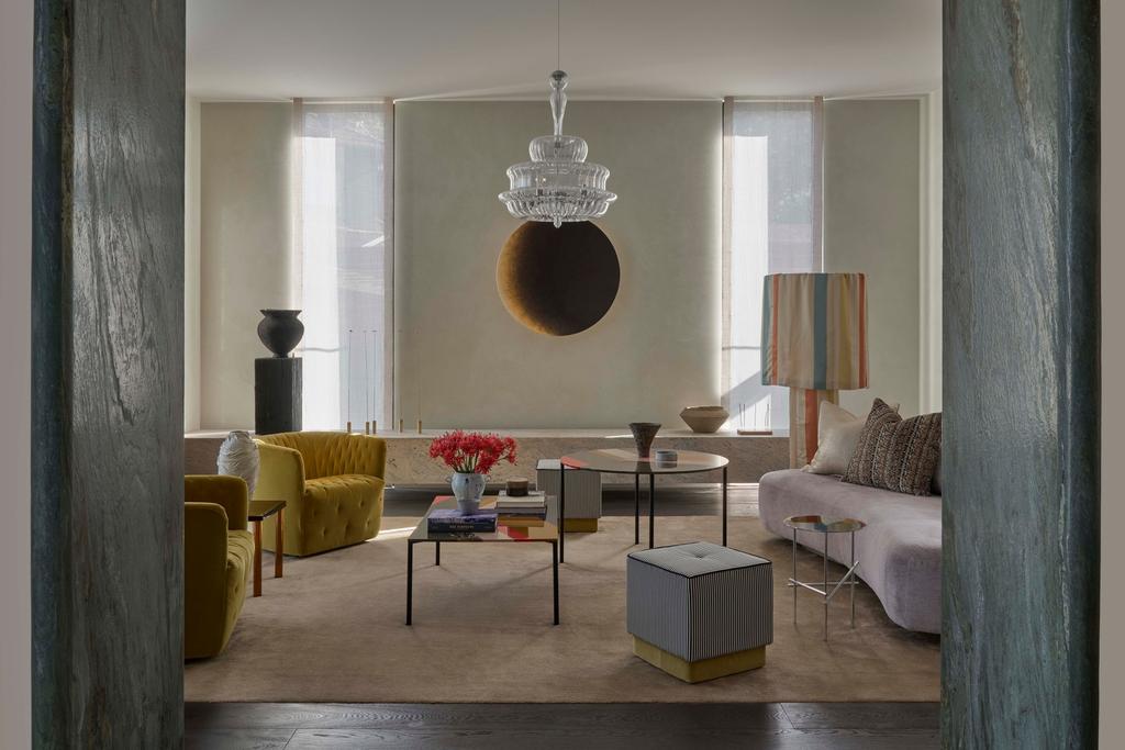 A Journey Through Contemporary Design: Inside a Toorak Home , living room with exclusive design furniture