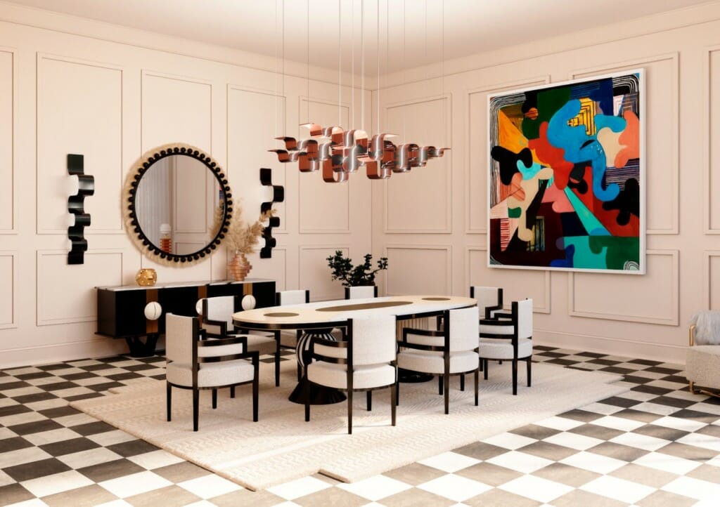 Miami Showroom: Bright Dining Room Design