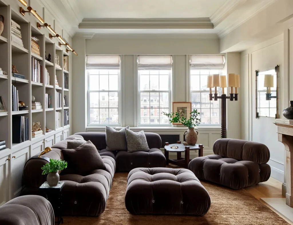 Family Room With A Neutral Tone Rug