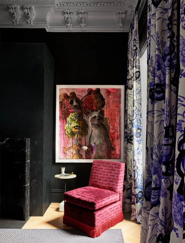 Salon With A Custom Slipper Chair And A Side Table