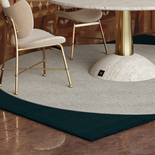 Shaped Rug In A Dining Room