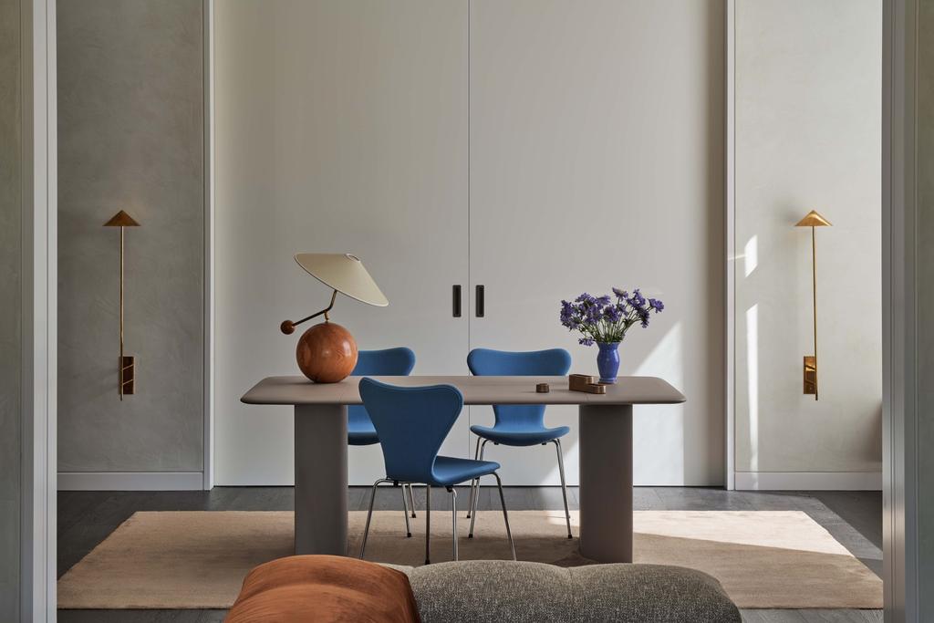 A Journey Through Contemporary Design: Inside a Toorak Home , study area with desk and designer rag